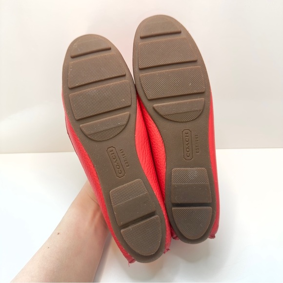 Like new! COACH Red Leather Tassel Loafers – Size 7B - Picture 6 of 10